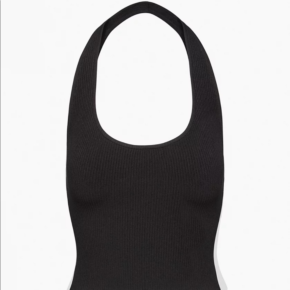 Aritzia Black Ribbed Halter Top
